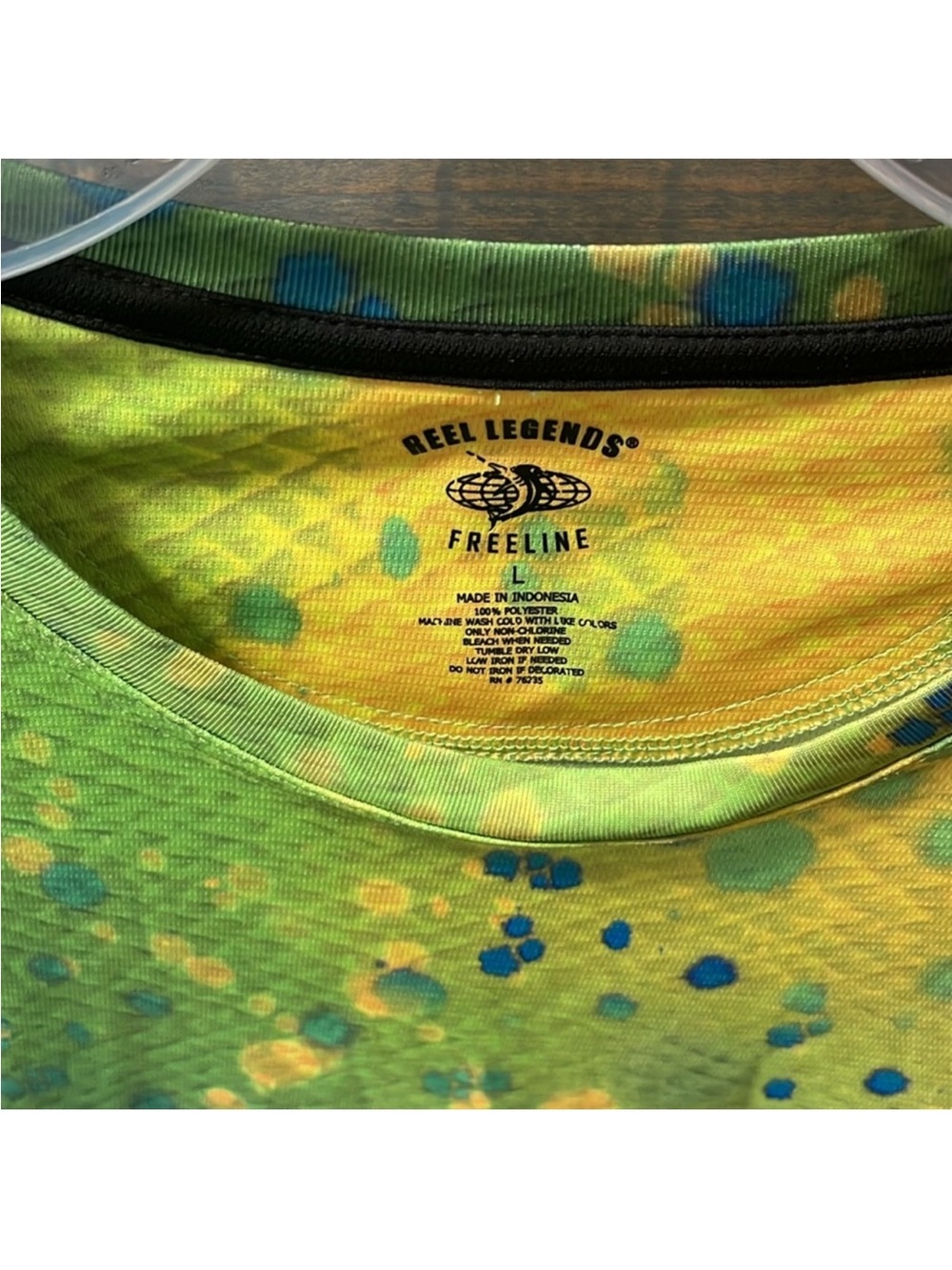 Reel Legends Gradient Splash Long Sleeve Shirt - Yellow Green Blue - Picture 5 of 9